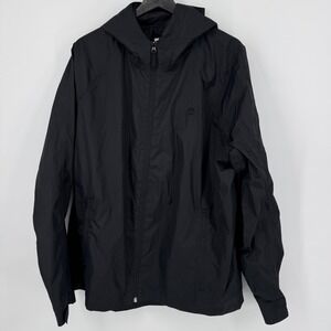 Timberland Waterproof Hooded Jacket Men's XL Black Full Zip DryVent Rain Shell